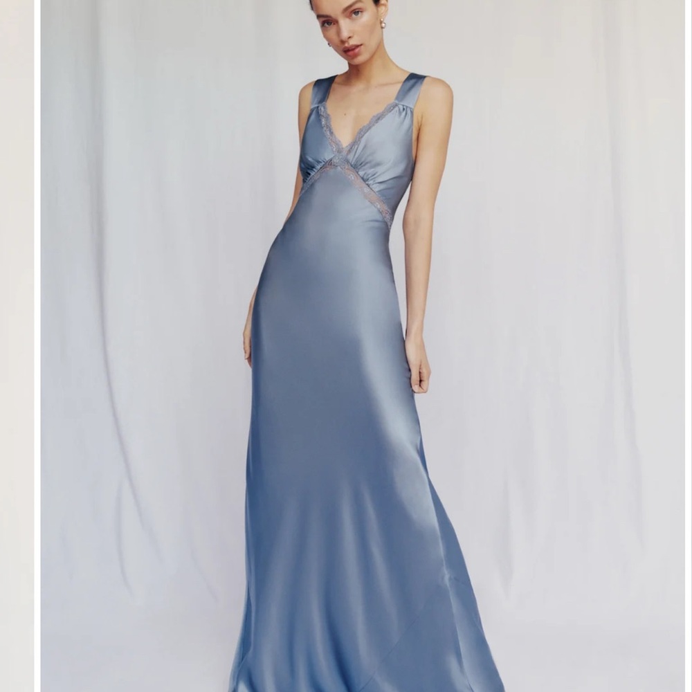 Reformation Chania Silk Dress (viola)